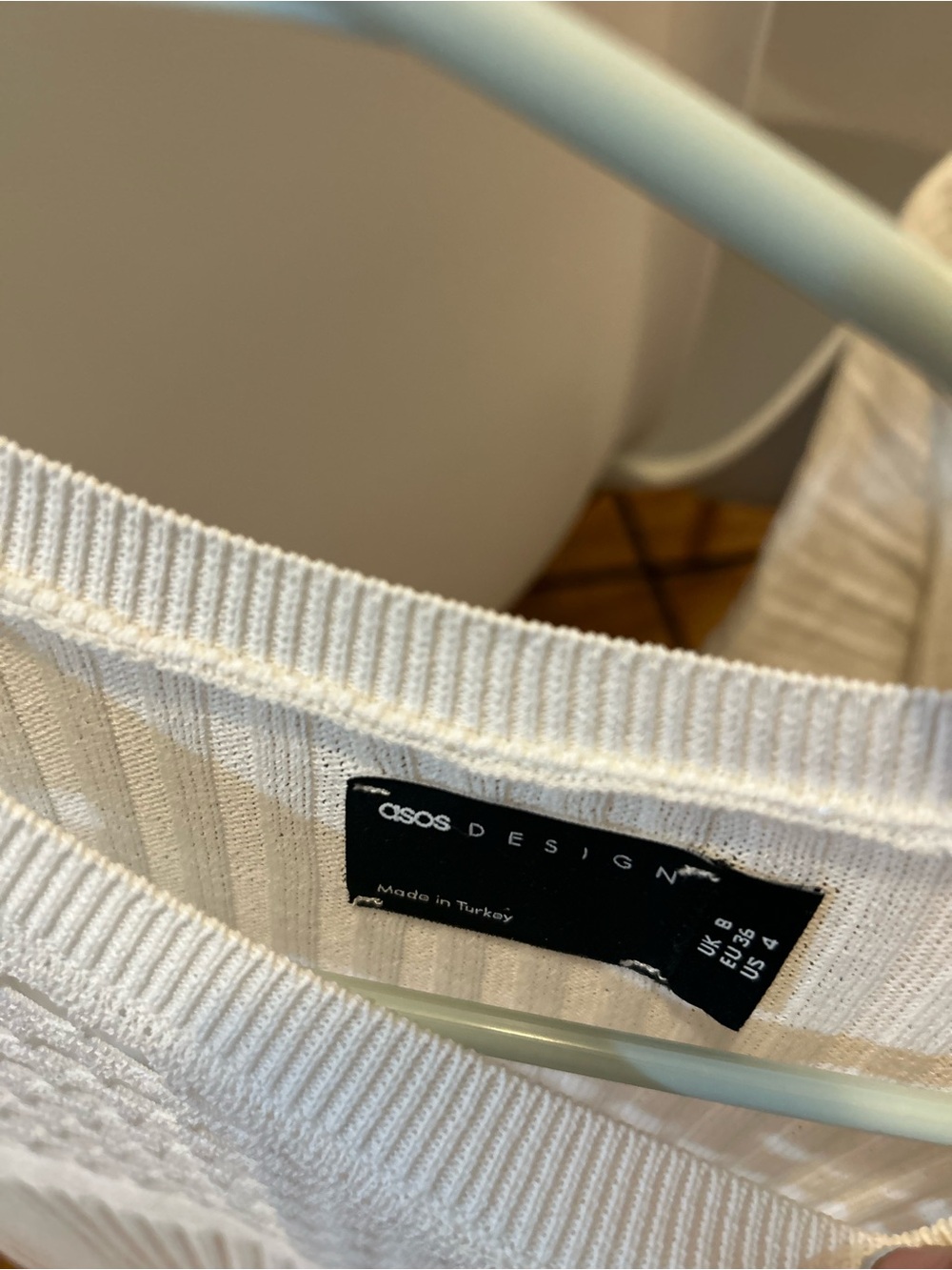 ASOS Design White Ribbed Knit Long Sleeve Sweater - Picture 2 of 3